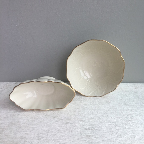 LENOX two (2) small china pcs. ivory w/gold - Picture 2 of 7